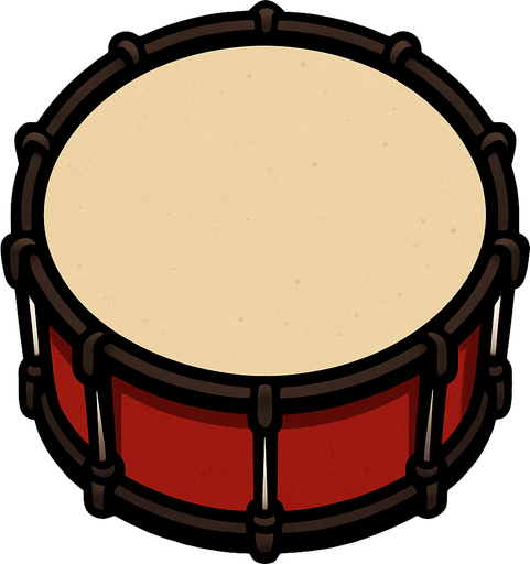 Drum top view.
In-Game asset.  2d.  High contrast.  No shadows