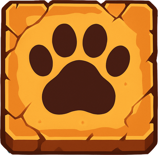 kedi pati izi olan bir platform ama kuşbakışı.
In-Game asset.  2d.  High contrast.  No shadows