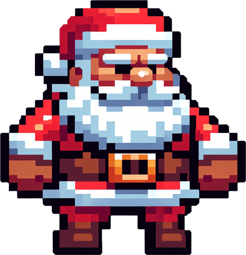 Pixel 2d Noel Baba
Single Game Texture. In-Game asset. 2d. Blank background. High contrast. No shadows.
