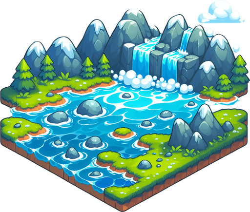 Water.
Single Game Texture.  In-Game asset.  2d.  High contrast.  No shadows. Water