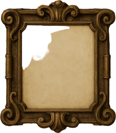 Historical frame with beige interior.