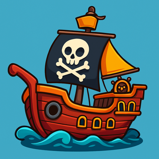 Korsan gemisi 3d pixar gösterişli olsun.
In-Game asset.  2d.  High contrast.  No shadows