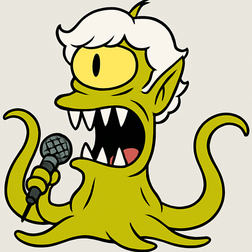 Make my character have cute white hair and make him hold a microphone