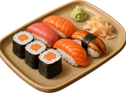 Tabakta Sushi - Gerçekçi - Yazısız.
In-Game asset.  2d.  High contrast.  No shadows