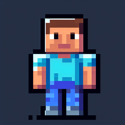 minecraft steve pikcel.
Single Game Texture. In-Game asset. 2d. Blank background. High contrast. No shadows.