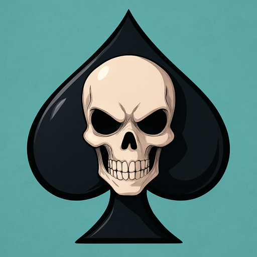 Just the spade with a skull in the center of it. Anime style.