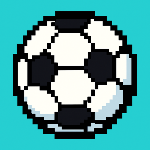 pixerlart soccer ball.
In-Game asset.  2d.  High contrast.  No shadows