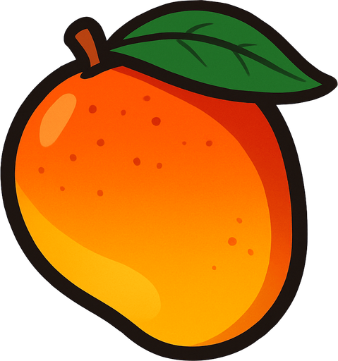 Mango.
In-Game asset.  2d.  High contrast.  No shadows