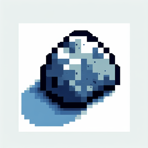 top down view of pixel art rock.
Single Game Texture.  In-Game asset.  2d.  Blank background.  High contrast.  No shadows
