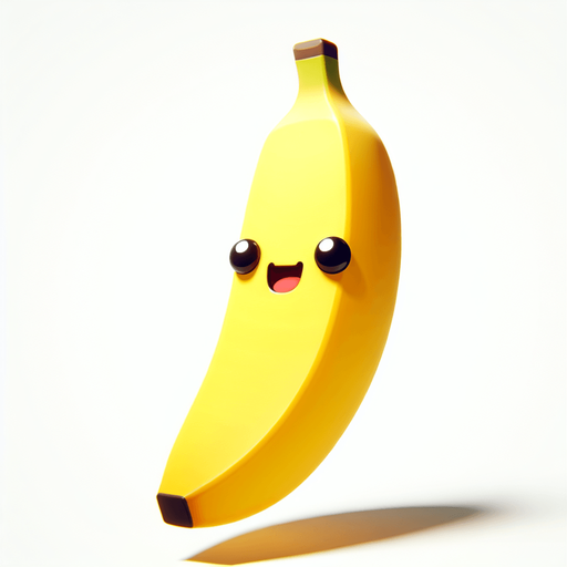 Banana with eye and mouth animation..
Single Game Texture.  In-Game asset.  2d.  Blank background.  High contrast.  No shadows