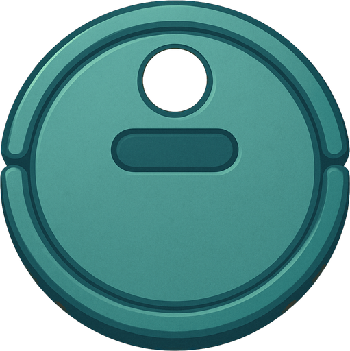 A robot vacuum cleaner viewed from straight above. Cute soft graphics. soft ambient light. semi-matte to satin surfaces. naturalistic with slight saturation boost colors. 
In-Game asset.  2d.  High contrast.  No shadows. top down.
In-Game asset.  2d.  High contrast.  No shadows