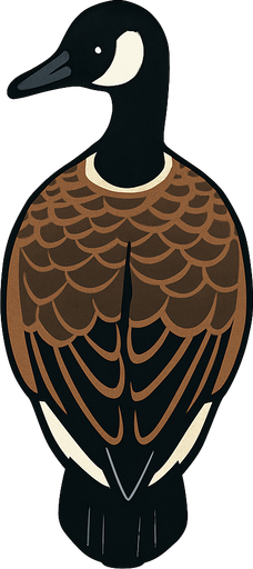 A normal Canada goose. Nothing special..
In-Game asset.  2d.  High contrast.  No shadows. Top down view