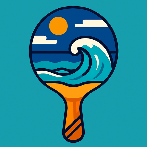 Raquette ocean.
In-Game asset.  2d.  High contrast.  No shadows