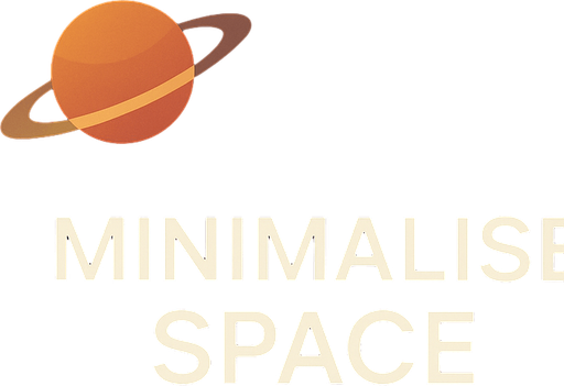 Fullscreen modern App Store landscape banner, 16:9, high definition, for a game titled "Minimalise Space'' and Planets wiews.