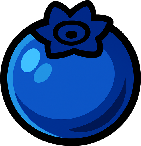 Blueberry.
In-Game asset.  2d.  High contrast.  No shadows