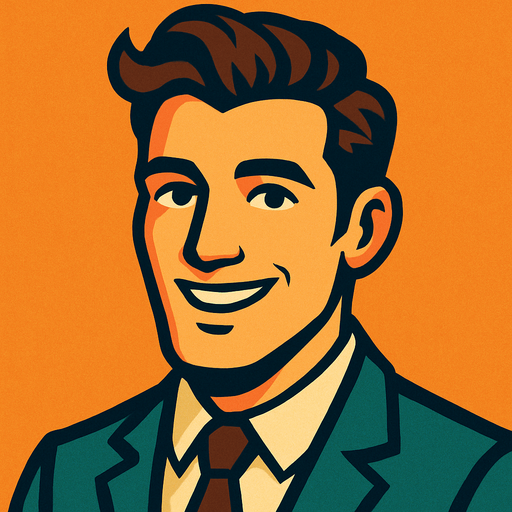 Profile photo of a charming man.
In-Game asset.  2d.  High contrast.  No shadows