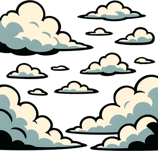 bulutlu bir hava.
In-Game asset.  2d.  High contrast.  No shadows