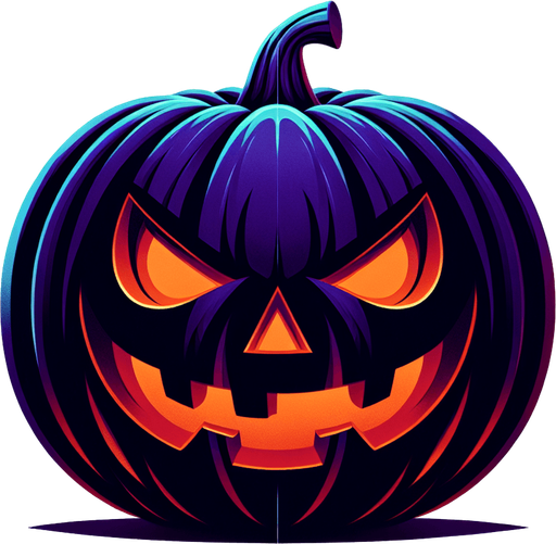stylized halloween pumpkin.
Single Game Texture. In-Game asset. 2d. Blank background. High contrast. No shadows.