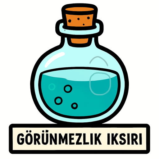 görünmezlik iksiri.
In-Game asset.  2d.  High contrast.  No shadows