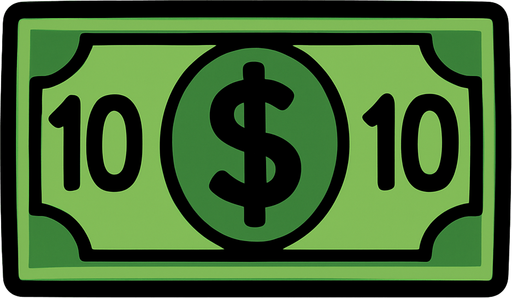 Money Bill.
In-Game asset.  2d.  High contrast.  No shadows