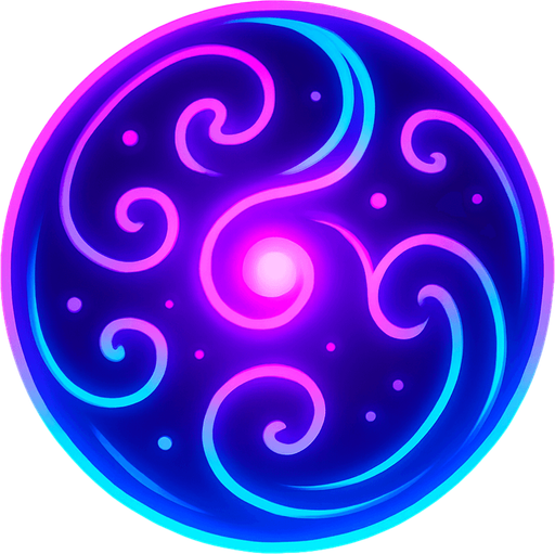 mystical neon ball.
In-Game asset.  2d.  High contrast.  No shadows