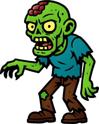 zombie.
In-Game asset.  2d.  High contrast.  No shadows