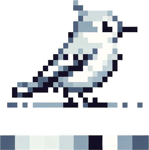 A Proper Bird not A Circle Or Rectangle (And The Bird Should Be In Pixelart) 
Single Game Texture. In-Game asset. 2d. Blank background. High contrast. No shadows.