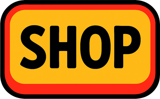 shop button.
In-Game asset.  2d.  High contrast.  No shadows