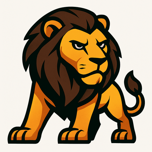 Lion.
In-Game asset.  2d.  High contrast.  No shadows