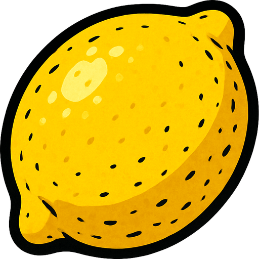 uncut lemon.
In-Game asset.  2d.  High contrast.  No shadows