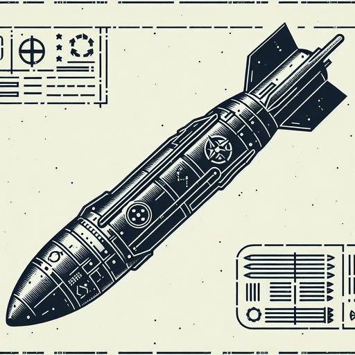 A anti-air missile.
Single Game Texture.  In-Game asset.  2d.  Blank background.  High contrast.  No shadows