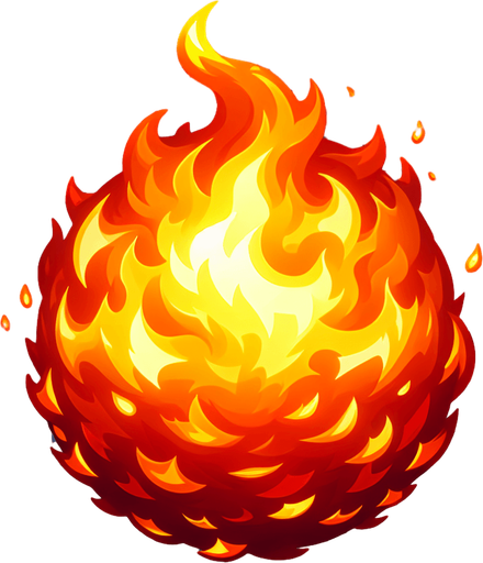 fire ball.
Single Game Texture.  In-Game asset.  2d.  Blank background.  High contrast.  No shadows