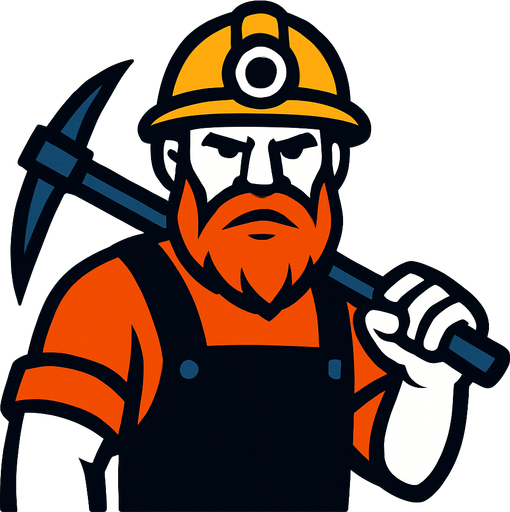 Madenci.
In-Game asset.  2d.  High contrast.  No shadows