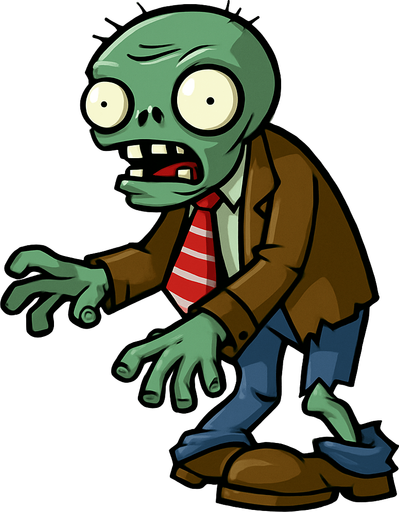 PLANT VS ZOMBİ DEKİ ZOMBİ.
In-Game asset.  2d.  High contrast.  No shadows