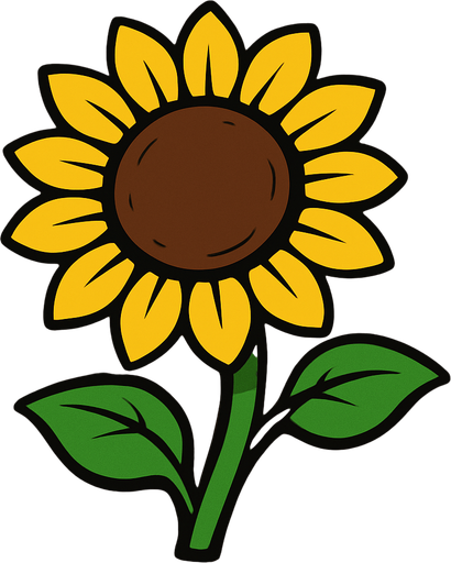 Sunflower.
In-Game asset.  2d.  High contrast.  No shadows