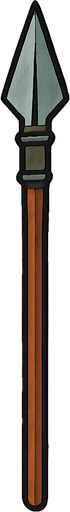 mızrak ucu yukarı olsun..
In-Game asset.  2d.  High contrast.  No shadows uzun ve ince saplı.
