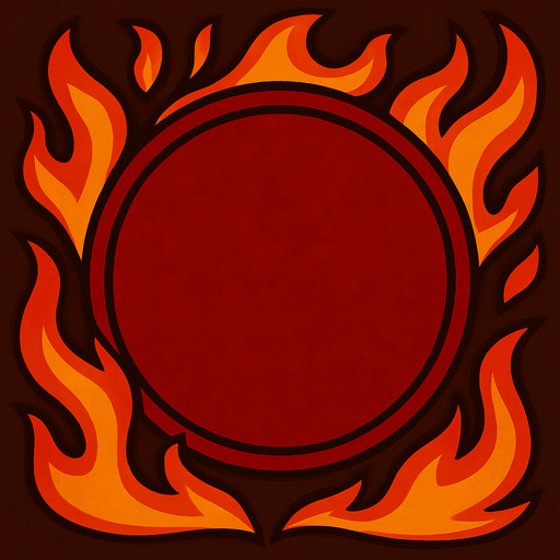 El margen de un botón que indica ataque de un juego de mesa, color rojo sin texto