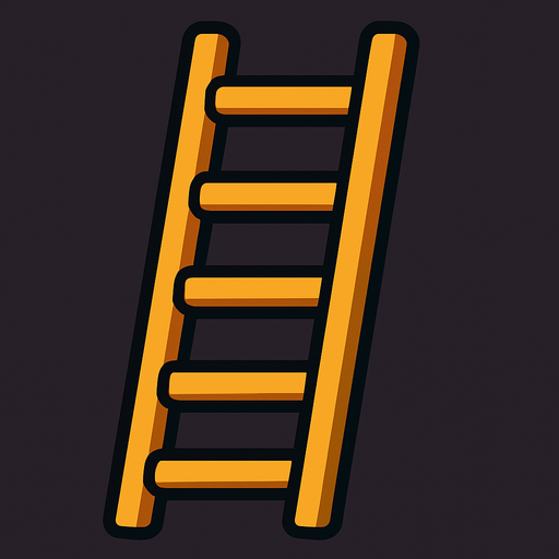 merdiven.
In-Game asset.  2d.  High contrast.  No shadows