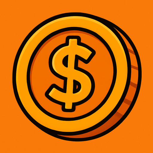 a coin orange.
In-Game asset.  2d.  High contrast.  No shadows