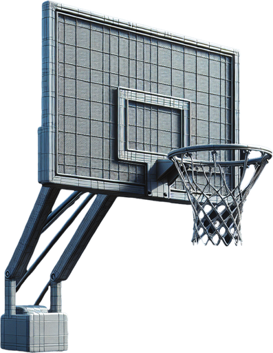 Basketball hoop.
Single Game Texture. In-Game asset. 3D. Full background. High contrast. 
Yes shadows.