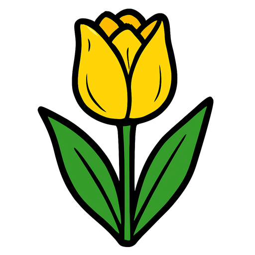 Yellow Tulip.
In-Game asset.  2d.  High contrast.  No shadows