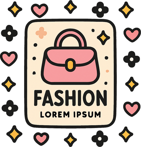 cute design fashion logo card pattern top view..
In-Game asset.  2d.  High contrast.  No shadows