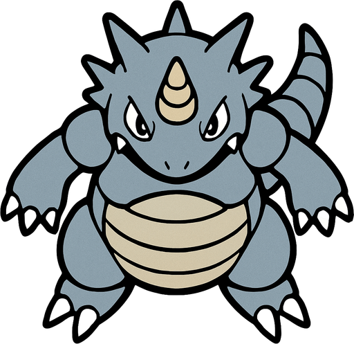 Rhydon, visto desde arriba.
In-Game asset.  2d.  High contrast.  No shadows
