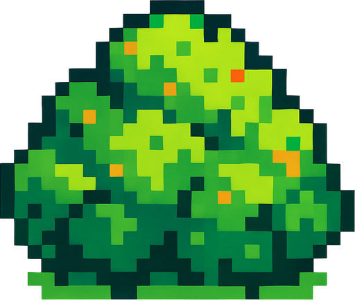 arbusto pixelart.
In-Game asset.  2d.  High contrast.  No shadows