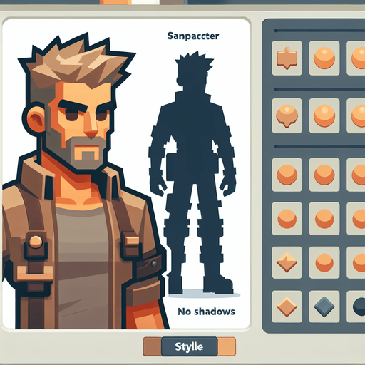 Player man.
Single Game Texture. In-Game asset. 2d. Blank background. High contrast. No shadows.