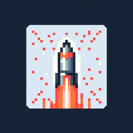 8 bit projectile pointing upwards.
Single Game Texture. In-Game asset. 2d. Blank background. High contrast. No shadows.