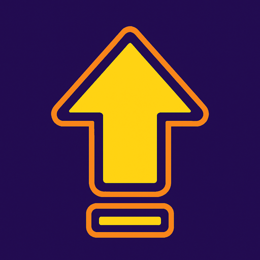 Up arrow.
In-Game asset.  2d.  High contrast.  No shadows