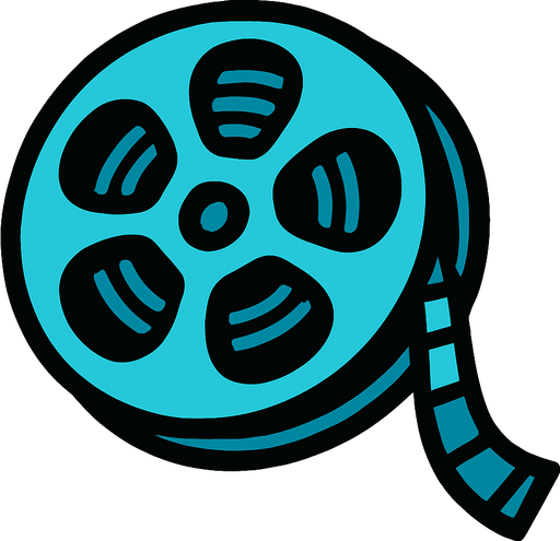 movie reel.
In-Game asset.  2d.  High contrast.  No shadows