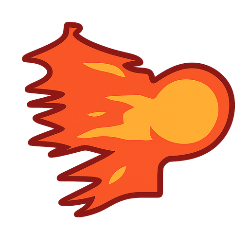 MAKE THIS PICTURE LIKE A FIREBALL. No background. Transparent background. Blank background. No shadows. 2d. In-Game asset. flat
