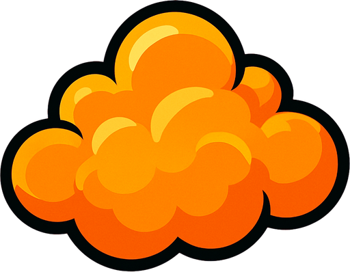 cloud orange.
In-Game asset.  2d.  High contrast.  No shadows